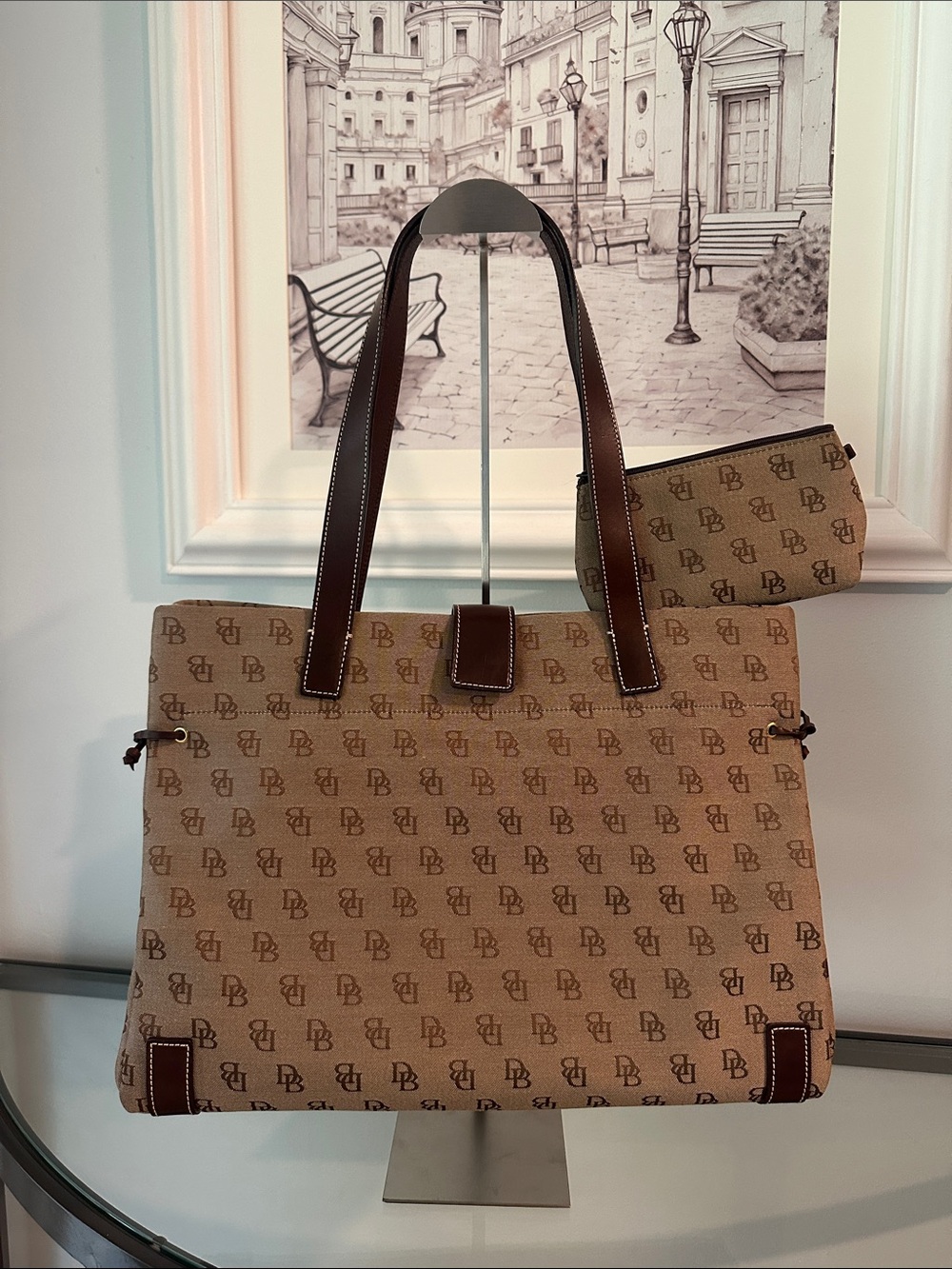 Dooney & Bourke Anniversary Signature Jacquard Tote Bag & Matching Pouch Set